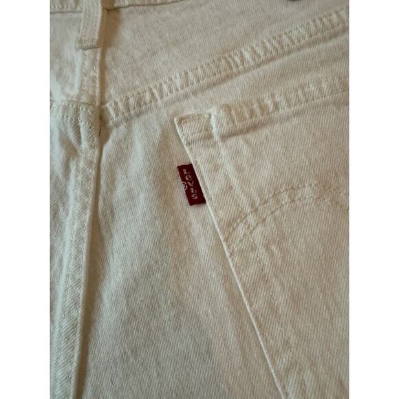 Levi's Premium 501 High Rise Original Cutoff Shorts Off White Size 30 - Picture 9 of 15